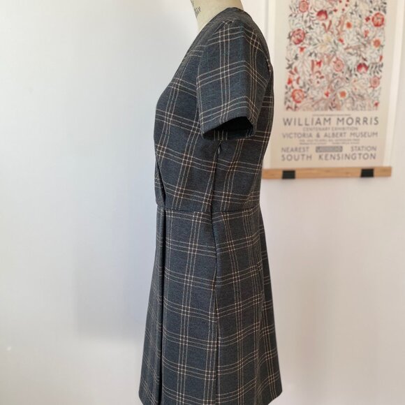 Mango Charcoal Checkered Midi Dress - Picture 4 of 11